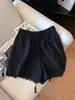 Pantalones casuales de estilo coreano a la moda, reductores de edad, de cintura alta, con cordón y ribete de encaje para mujer, de verano, corte holgado, versátiles, de pierna ancha para mujeres petite