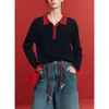 Sinfonía de Año NuevoSuéter de Punto Trenzado de Lana Retro con Cuello Polo para Mujer 2026 Otoño Tejidos