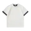 Camiseta Masculina Muqiu 260g Algodão Mamba Pesado Cor Contrastante Xadrez Manga Curta Estilo Americano Top Solto Camiseta