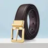 Cinturón de Cuero Genuino para Hombre, Moderno, Sencillo y Versátil, con Hebilla Giratoria de Pin de Alta Gama, Cinturón de Piel de Vaca de 3.5 cm para Hombre, Estilo Coreano