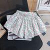 Falda Pantalón para Niñas 2024 Verano Nueva Moda Estilo Coreano Pantalones Cortos para Bebé Pantalones Exteriores Faldas Dulces Florales