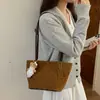 Bolsa Tote de Grande Capacidade com Bolinhas Estilo Coreano 2026 Outono Nova Bolsa de Ombro Marrom Retrô Fashion Versátil para o Dia a Dia