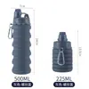 Vaso de Agua Plegable de Silicona Transfronterizo, Vaso Portátil para Viajes al Aire Libre, Botella de Agua Retráctil Deportiva, Botella de Agua para Regalo de Negocios, Ligero