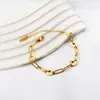 Pulsera de Moda Europea y Americana para Mujer, Temperamento Sencillo, Sentido del Diseño de Nicho, Geometría, Incrustaciones de Diamantes, Mismo Estilo de Celebridad de Internet de Comercio Exterior, Pulsera de Acero de Titanio