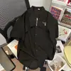 Camisa de Dos Piezas Falsas con Hebilla de Hierro Estilo Hong Kong Tendencia para Hombre Camisa Blanca de Manga Corta Tendencia para Hombre Primavera y Verano 2025 Nuevo Estilo