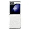 Nova capa de celular dobrável estilo Chanel em couro texturizado para Samsung Z FLIP5, tendência Z FLIP4/3
