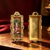 Tangka Requintado Dourado Frente e Verso Gahu Oito Grandes Protetores Pingente Talismã de Buda Portátil