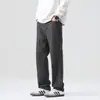 Pantalones Casuales Nuevos de Primavera y Otoño para Hombre, Color Sólido, Pierna Recta Holgada, Pantalones Versátiles Simples de Caída Amplia con Estructura para Hombre