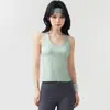 Camiseta de Tirantes Acanalada para Yoga para Mujer, Cuello en U, Corte Ajustado, Elástica, Transpirable, Camiseta Base Deportiva para Correr
