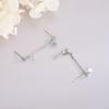 Plata esterlina S925 coreana cadena de cuentas redondas borla aretes de estrella doble agujeros para las orejas dos formas de uso aretes de estrella de cinco puntas una generación de cabello