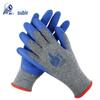 Dengsheng um-punho L328 fio cinza luvas de borracha azul Palma de imersão látex rugas resistente ao desgaste antiderrapante anti-corte luvas de proteção do trabalho