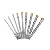 Broca para martillo de dos cortes y dos ranuras con vástago cilíndrico en forma de cruz para hormigón y acero, broca de carburo de tungsteno de cuatro filos para perforación de paredes