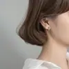Pendientes de Estrella Vintage Desgastados para Mujer Estilo Ins Pendientes Distintivos de Moda para Hombre Moda Simple Imitación Plata Tailandesa Pendientes de Estrella de Cinco Puntas