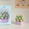 Suculento Ramo de Rosas en Maceta, Planta de Flores Eternas, Juguete Educativo de Ensamblaje, Regalo de Cumpleaños para Niña, Bloques de Construcción al por Mayor
