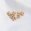 Contas Quadradas de Flor de Carro Banhadas a Ouro 14K que Preservam a Cor, Contas de Balde de Flor, Contas de Arroz, Contas Espaçadoras para Pulseiras, Colares, Joias DIY Feitas à Mão