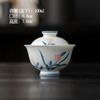 Juego de té de kung fu con pequeñas flores pintadas a mano, tetera de cerámica de alto valor de color con filtro, tetera pequeña de porcelana blanca bajo color esmaltado, olla individual