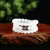 Pulsera de Jaspe Ruso de Círculo Único Verde Manzana 108 Cuentas de Buda Collar Largo Mismo Collar para Hombres y Mujeres Venta al por Mayor