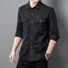 Camisas de Manga Larga para Hombre al por Mayor, Camisas de Trabajo Versátiles Casuales Estilo Harajuku Japonés, Chaquetas con Solapa para Primavera y Otoño