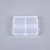 Caja de Joyería Transparente de PP con Cuatro Compartimentos, Caja para Piezas de Anzuelo, Caja de Costura de Papel de 4 Compartimentos, Caja de Almacenamiento y Organización para Empaquetado de Accesorios
