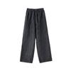 Calças de Linho Femininas, Calças de Linho Cinza de Perna Larga, Calças Casuais de Corte Reto, Estilo Fino para Primavera e Verão