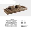 Sofá de Cuero Minimalista Italiano Lawrence Garra de Gato de Diseñador Villa Apartamento Grande Combinación de Módulos de Color en Contraste Creativo