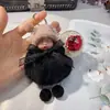 Lindo suave llavero de muñeca linda creativo accesorios de flor eterna de piel de conejo Rex colgante para bolsa de coche pequeño regalo al por mayor