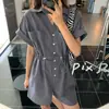 Mono de Trabajo de Verano para Mujer, Estilo Coreano, Nueva Cintura con Cordón, Adelgazante, Estilo Fresco y Salado, Pantalones Casuales de Pierna Ancha, Exportación