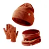 Gran Venta Conjunto de Tres Piezas de Punto para Niños Gorro Bufanda Guantes Conjunto de Invierno Personalización OEM/ODM