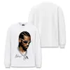 Camiseta de Manga Larga Oversize Holgada con Hombro Caído Lavada Estampado Directo Digital Stewell Alexander Shay