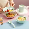 Tazón para comida de bebé Tazón para bebé anti-caída anti-escaldaduras Tazón para comedor de jardín de infancia Vajilla para restaurante infantil Tazón para el hogar Juego de cuchara