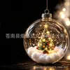 Enfeite de Bola de Natal Decorações de Bola de Plástico Árvore de Natal Papai Noel Boneco de Neve Rena Cena com Trem Enfeites Festival