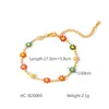 Collar de Acero Inoxidable con Gota de Aceite de Margarita Transfronterizo Europeo y Americano para Mujer, Pulsera de Acero de Titanio Todo Fósforo, Joyería sin Color, Joyería de Flores