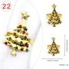 Potente Fabricante de Anillos para Servilletas de Navidad, Portaservilletas Árbol Verde, Anillos para Servilletas de Año Nuevo, Fabricante de Aleación al por Mayor
