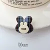 Tecido xadrez azul mini laço de coelho botão acessório de laço DIY decoração de bolsa sapato acessório de chapéu acessório de roupa