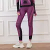 Traje Deportivo para Mujer, Ropa para Ciclismo al Aire Libre de Otoño e Invierno, Alta Elasticidad, Transpirable, Secado Rápido Ropa de Yoga, Combinación de Colores para Fitness, Aspecto Adelgazante, Ropa Moldeadora