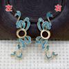 60700 Cobre DIY Accesorios para el Cabello Hechos a Mano Piezas Patrón de Nube Material 25*55mm Estilo Antiguo Anillo de Nube Propicia Cara Accesorios Hanfu