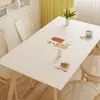 Protetor de mesa com textura de couro sintético à prova d'água e de óleo, sem necessidade de lavar, protetor de toalha de mesa de PVC fresco e simples para uso doméstico