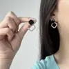 Pendientes Exquisitos Minimalistas Versátiles de Estilo Coreano, Cuadrados Geométricos con Goteo de Aceite y Tachuelas de Diamante, Pequeños y Lujosos, Pendientes de Venta Caliente Transfronteriza