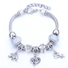 Pulseira de contas de cristal multi-elementos europeia e americana com furo grande, pulseira de miçangas, estilo étnico coração de pêssego, miçangas de vidro, strass, pulseira DIY