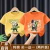 Camisa de Algodão Puro Estilosa de Manga Curta para Meninos no Verão, Top Fresco Esportivo de Meia Manga para Crianças Maiores, Novo Conjunto de Verão Tendência para Meninos 2026