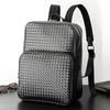 Nova Mochila Trançada da Moda Masculina Casual de Negócios de Grande Capacidade Estilo Coreano Bolsa Masculina Mochila Tendência