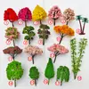 Mini árbol verde, cerezo, modelo, microadornos paisajísticos, rocalla, bonsái, paisajismo, mesa de arena, material de bricolaje