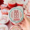 Buena lata de regalo tambor redondo relieve tridimensional caja de dulces boda conejo rojo caja vacía regalo de mano caja de dulces