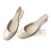 Versión de piel de oveja~Sandalias de tacón grueso de puntera cerrada estilo minimalista francés con tira trasera, puntera redonda, calzado bajo suave para mujer para ir al trabajo