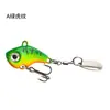 Cebo Artificial Metal Vib Placa de Hierro Modelo Nuevo Pequeño Remolino Giratorio Spinner Metálico con Anzuelo Triple para Pesca en Mar Agua Dulce Imitación Biónica