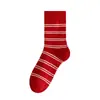 Meias vermelhas para mulheres, meias quentes de lã na altura da panturrilha para o ano do zodíaco, meias vermelho vivo, design fofo de desenho animado, boa sorte, novas meias de Natal