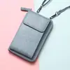 Nova Bolsa de Celular de Verão 2024 Feminina Cor Sólida Multifuncional Zíper Botão de Pressão Mini Bolsa Transversal Carteira Bolsa Tudo-em-Um