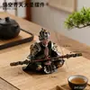 Estilo Chinês Mito Negro Wukong Grande Sábio Estatueta Pequeno Ornamento para Casa Sala de Estar Escritório Mesa de Chá Pet de Chá Decoração Peça de Exibição