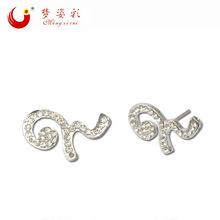 纪念泰国国王耳钉 9泰国号耳饰 合金水钻简约小耳钉厂家批发定制