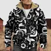 Chaqueta de Algodón Gruesa con Forro Polar, Estilo Étnico, Doble Bolsillo, Doble Capa Interior, Cremallera y Bolsillos de Parche, Patrón Transfronterizo 2025, para Abrigo